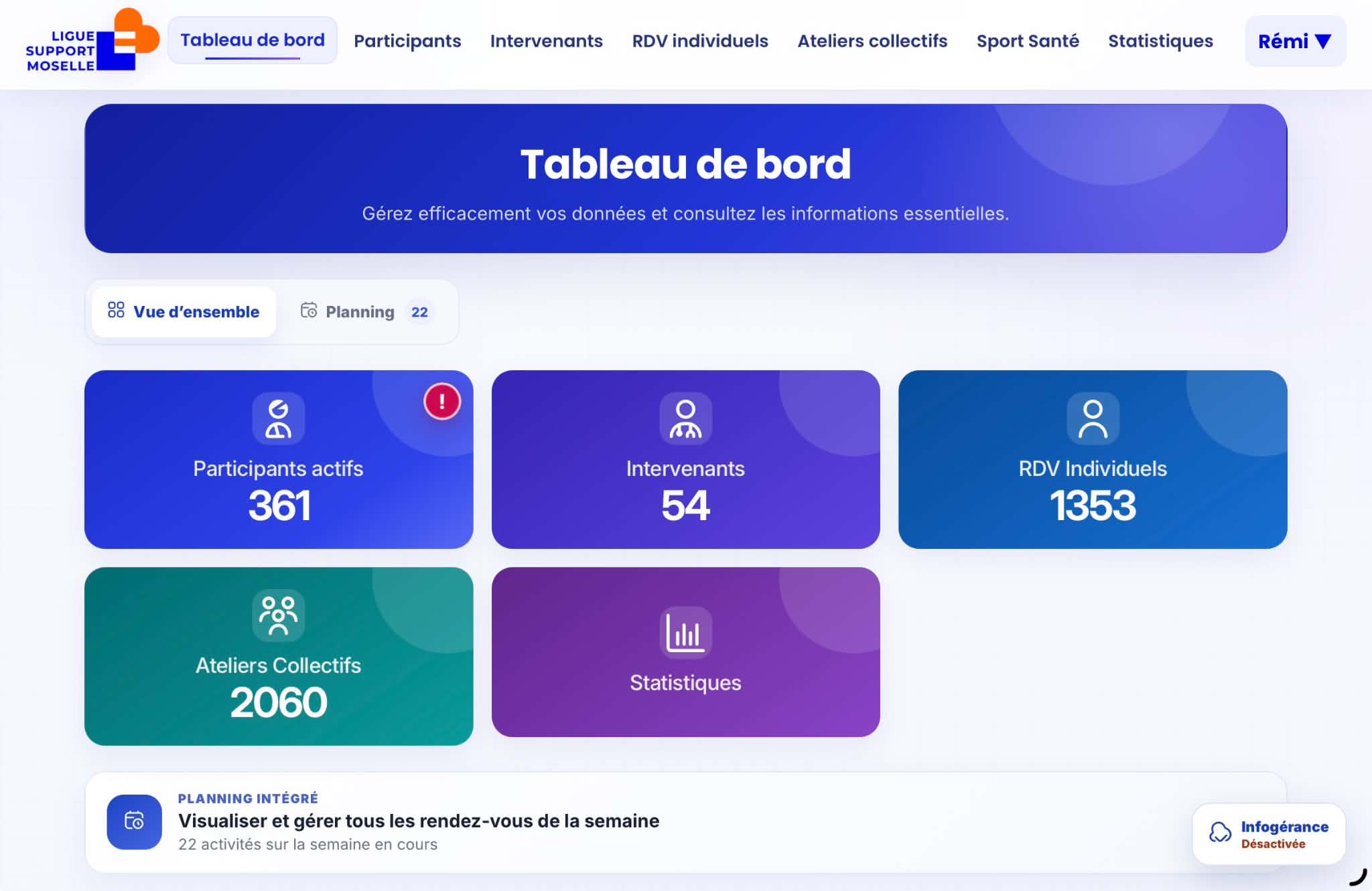 Aperçu du projet Ligue Support Moselle