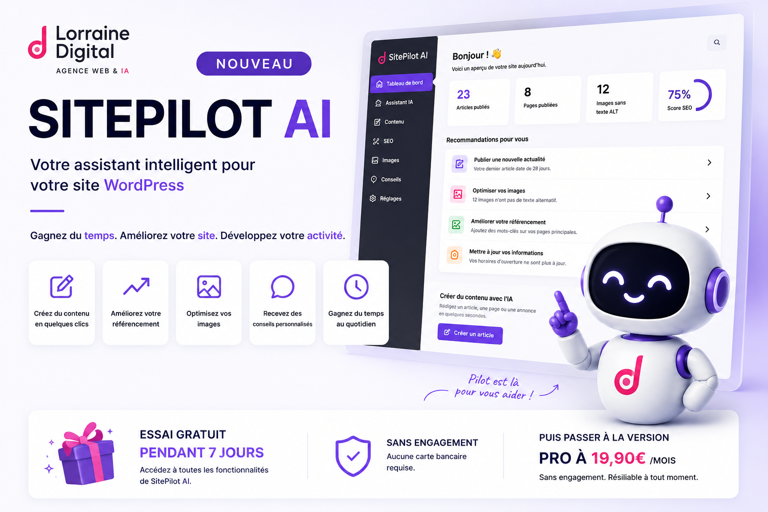 Présentation de SitePilot AI, assistant intelligent pour WordPress